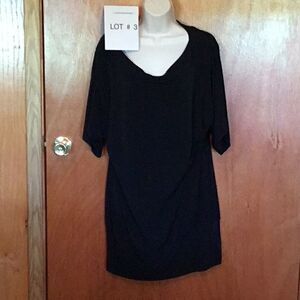 Ladies casual dress in black poly in large